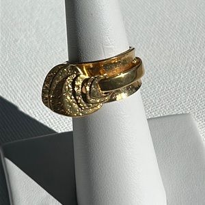 NWT Designer Gold Plated Sterling Silver 6 Heart Charm Ring Boho Casual Work